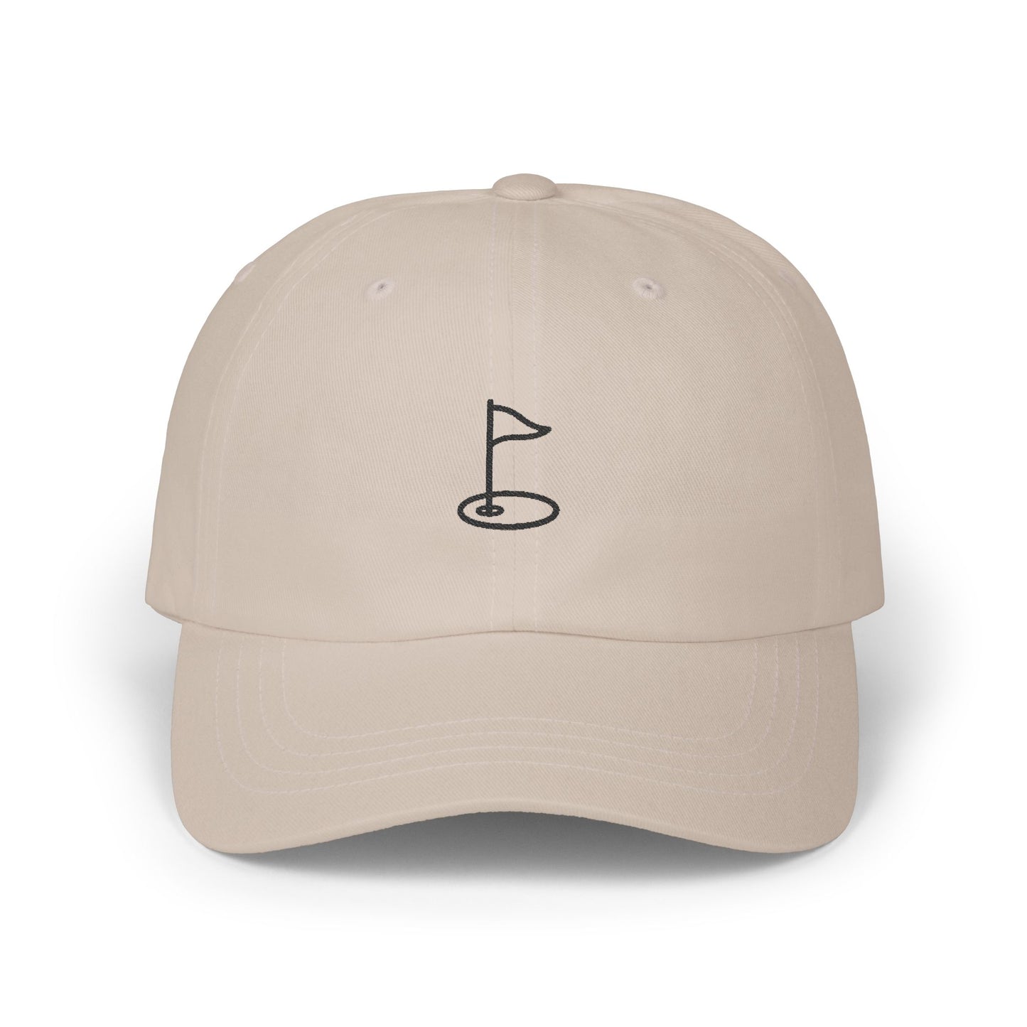 Classic Dad Cap with Golf Flag Embroidery