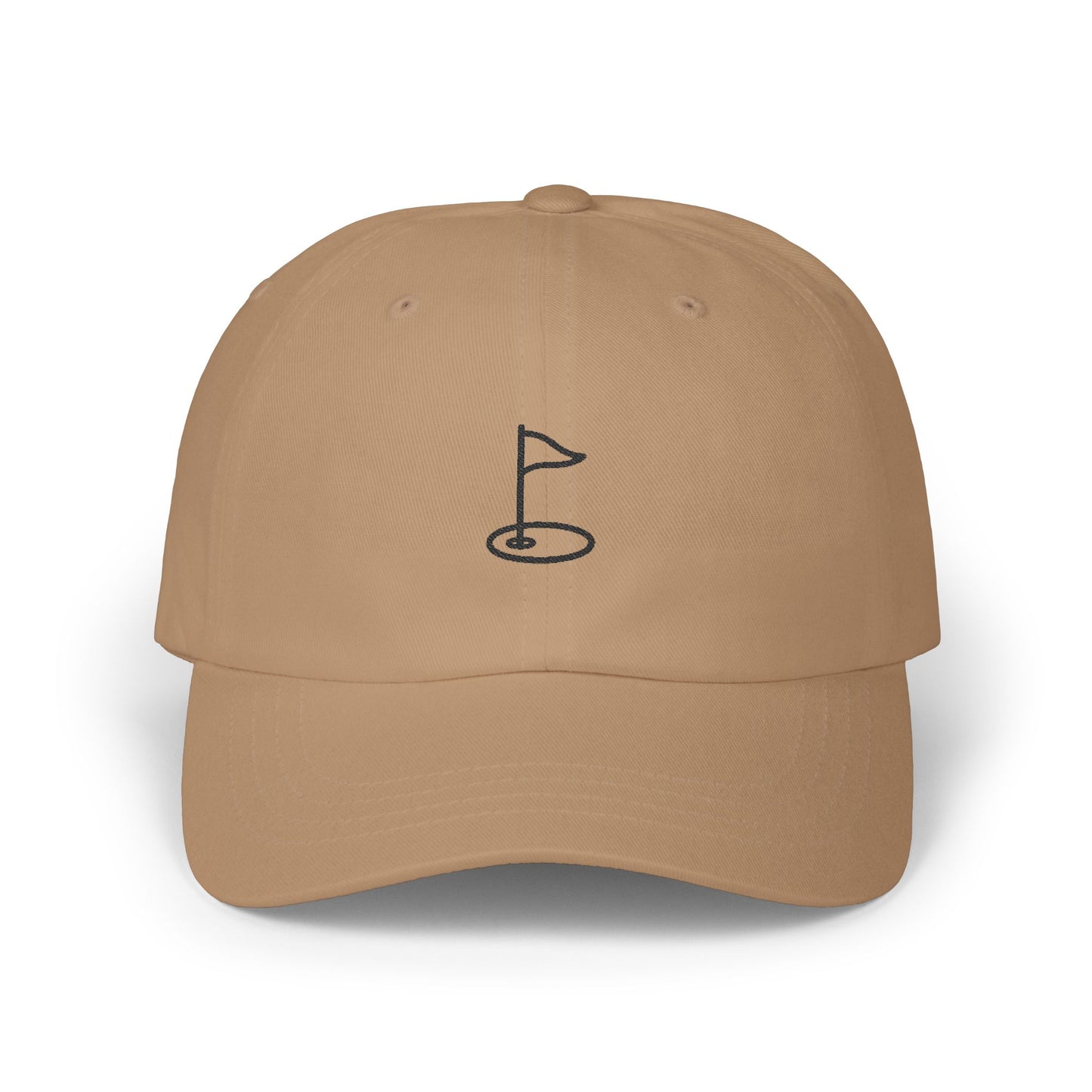 Classic Dad Cap with Golf Flag Embroidery