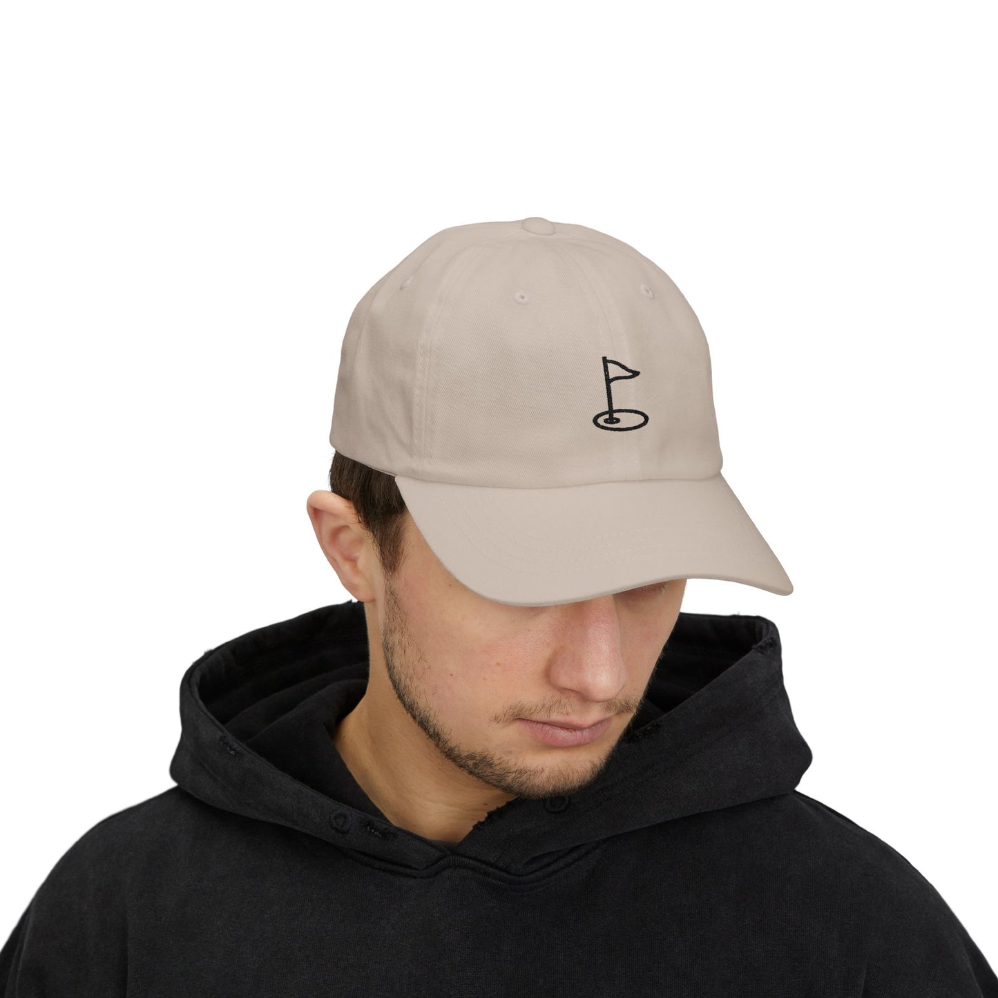 Classic Dad Cap with Golf Flag Embroidery